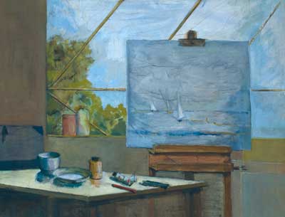 Luisa Garc&iacute;a-Muro. La regata. Oli sobre tela i collage